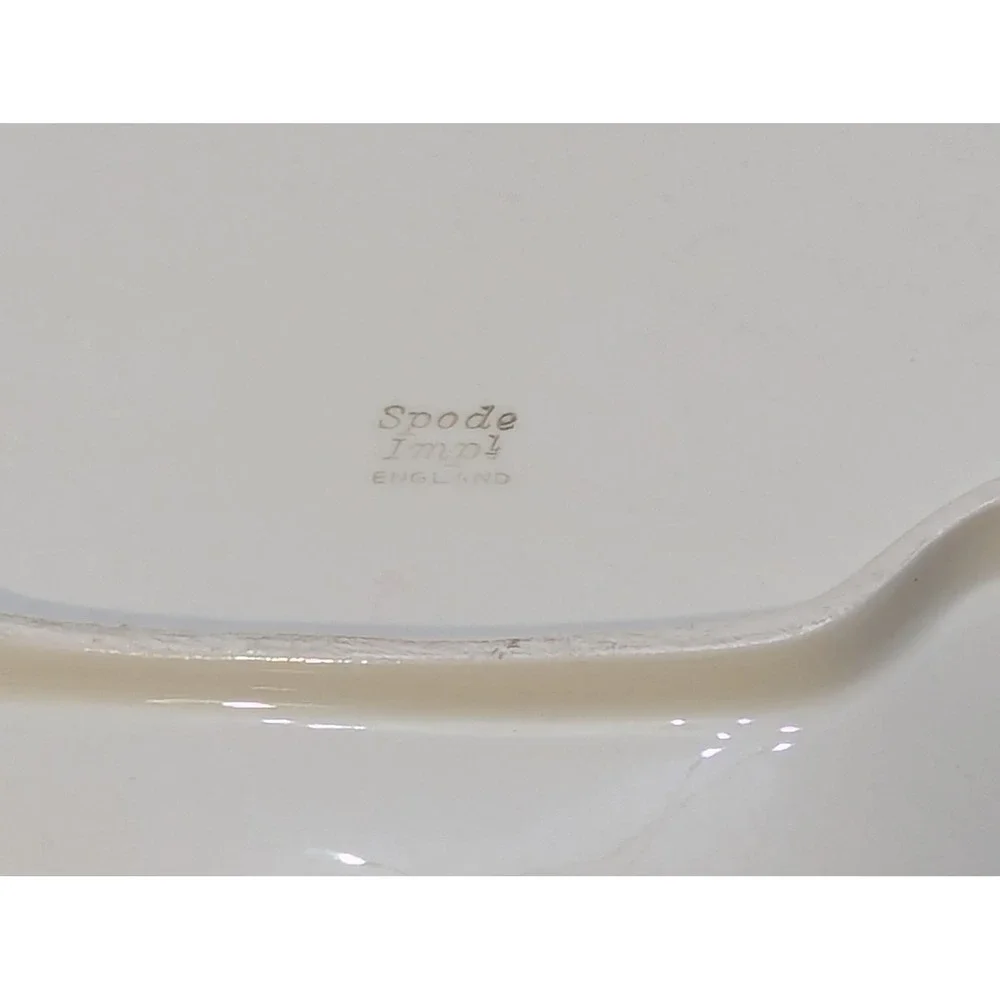 Spode Imperial Fancies Basket Weave Serving Dish 1930s Creamware England 13 Inch